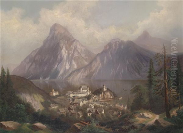 Blick Auf Traunkirchen Oil Painting by Ferdinand Lepie