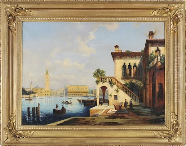 Venedig Mit Blick Auf Den Markusplatz Oil Painting by Ferdinand Lepie