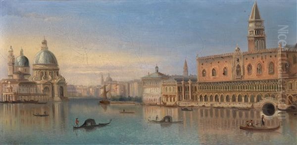 Venedig, Blick Auf Den Dogenpalast Und Santa Maria Dell Salute Oil Painting by Ferdinand Lepie