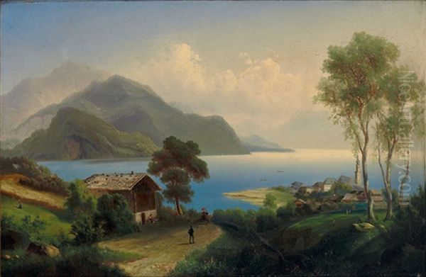 St. Gilgen Am Wolfgangsee Oil Painting by Ferdinand Lepie