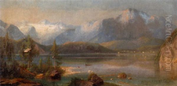 Dachstein Und Der Gosausee Oil Painting by Ferdinand Lepie