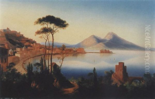 Blick Auf Die Bucht Von Neapel Oil Painting by Ferdinand Lepie