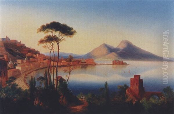 Blick Auf Die Bucht Von Neapel Oil Painting by Ferdinand Lepie