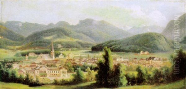 Blick Auf Bad Ischl Oil Painting by Ferdinand Lepie