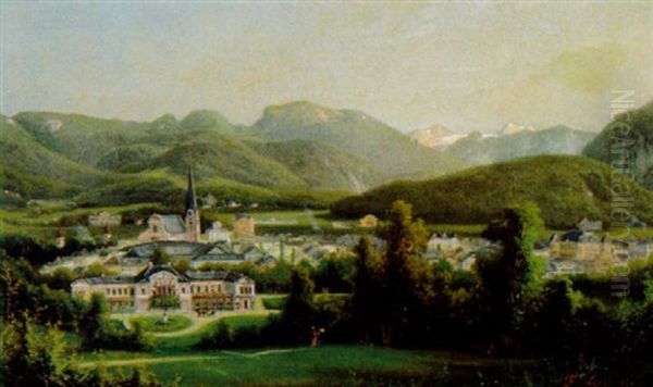 Blick Auf Bad Ischl, Im Vordergrund Die Kaiservilla Oil Painting by Ferdinand Lepie