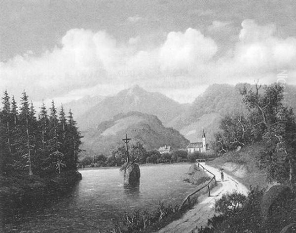 Blick Auf Bad Ischl Oil Painting by Ferdinand Lepie