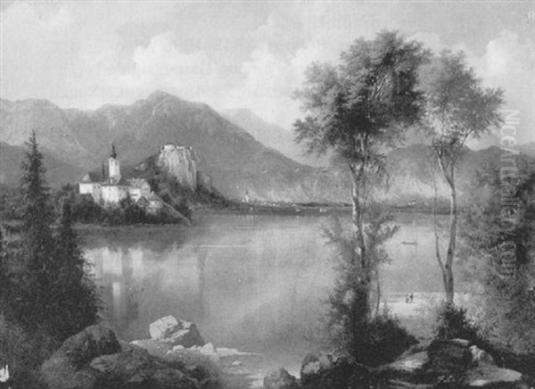 Blick Auf Eine Seelandschaft Oil Painting by Ferdinand Lepie