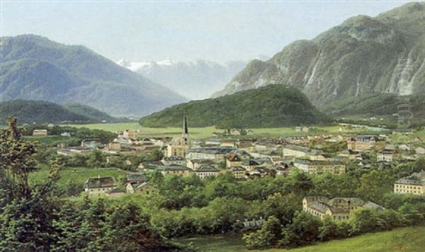 Blick Auf Bad Ischl Oil Painting by Ferdinand Lepie