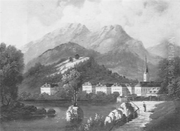 Das Fluskreuz Vor Bad Ischl Oil Painting by Ferdinand Lepie