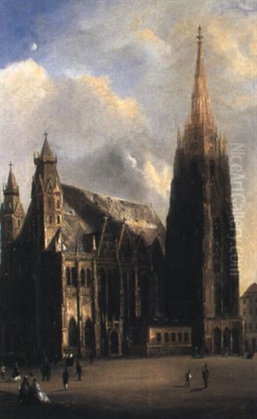 Vor Dem Stefansdom In Wien by Ferdinand Lepie