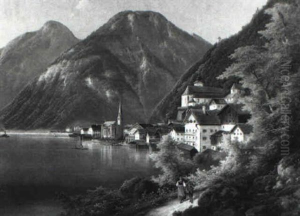 Hallstatt Oil Painting by Ferdinand Lepie