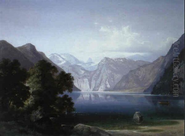 Der Konigssee Vom Malerwinkel Aus Gesehen Oil Painting by Ferdinand Lepie