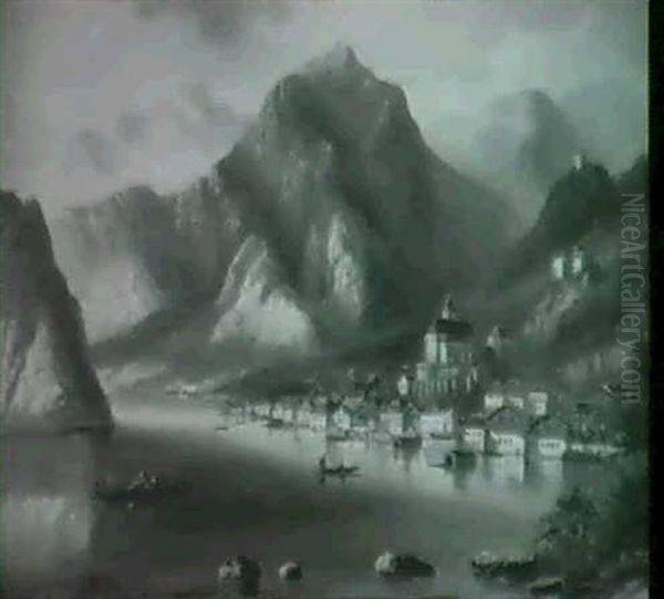 Hallstatt Oil Painting by Ferdinand Lepie