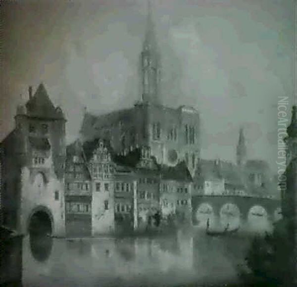 Motiv Aus Strassburg Oil Painting by Ferdinand Lepie