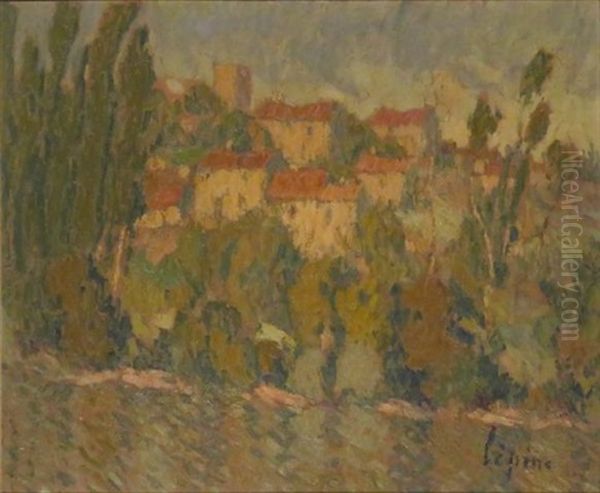 Hillside Village Oil Painting by Joseph Louis Lepine