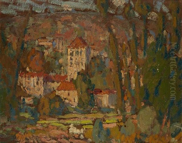 Vue D'un Village Oil Painting by Joseph Louis Lepine