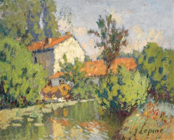 Moulin Au Bord De L'eau Oil Painting by Joseph Louis Lepine