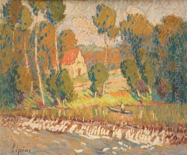 L'ecluse Sur La Dordogne Oil Painting by Joseph Louis Lepine