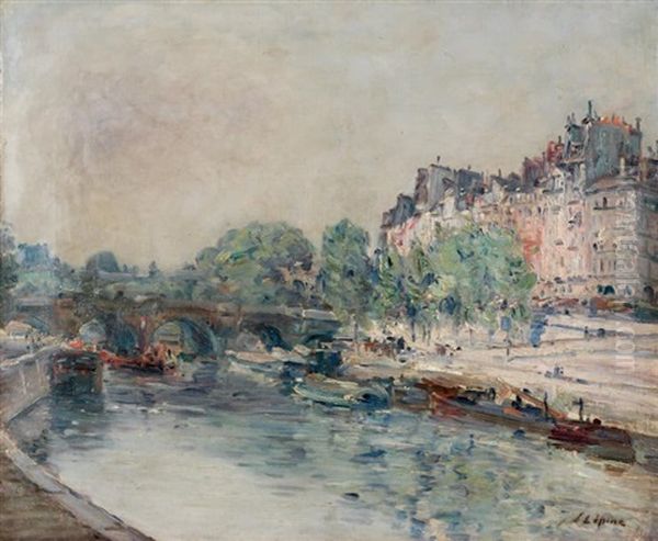 La Seine, Le Pont Neuf, Le Quai Des Orfevres, Vus De La Rive Droite by Joseph Louis Lepine