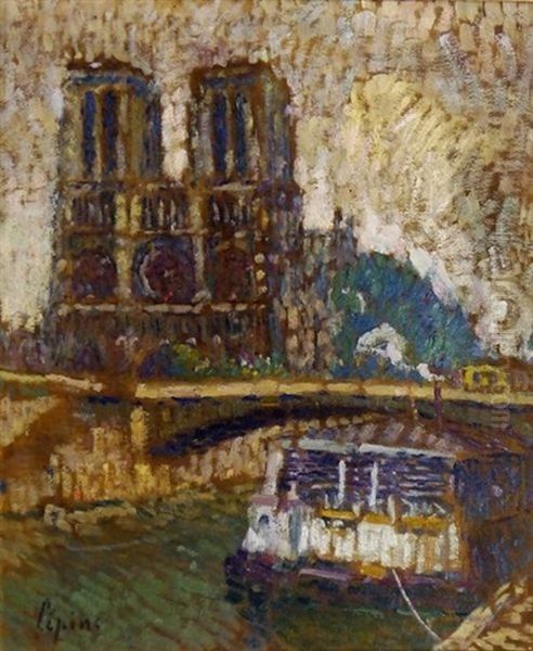 Notre Dame De Paris Oil Painting by Joseph Louis Lepine