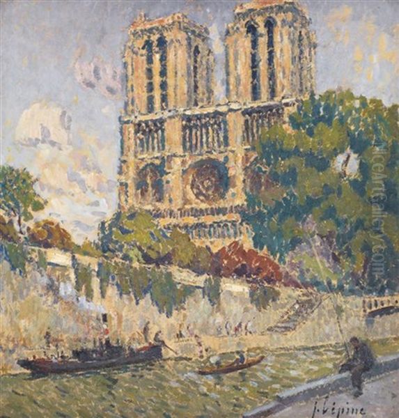 Vue De Notre Dame Oil Painting by Joseph Louis Lepine