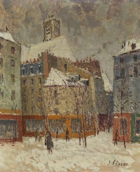 Place Enneigee Oil Painting by Joseph Louis Lepine