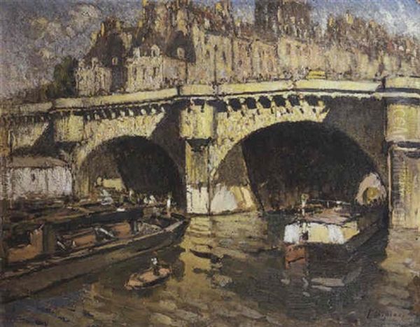 Le Pont Neuf Oil Painting by Joseph Louis Lepine