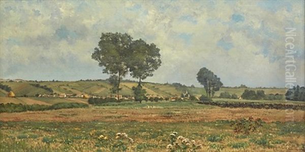 Paysage A Vetheuil Oil Painting by Stanislas Lepine