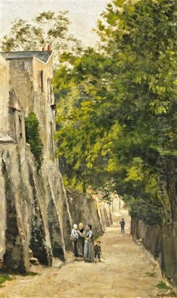 La Rue St Vincent, Montmatre Oil Painting by Stanislas Lepine