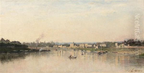 La Seine A Charenton 1869-75 Oil Painting by Stanislas Lepine