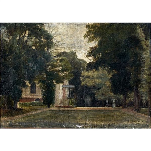 Vue D'un Parc Oil Painting by Stanislas Lepine