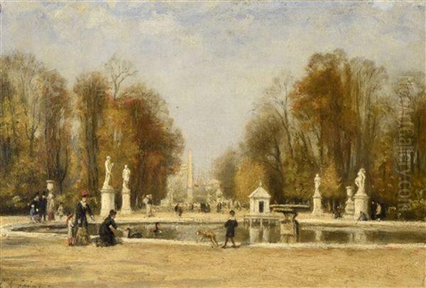 Le Bassin Des Tuileries Oil Painting by Stanislas Lepine