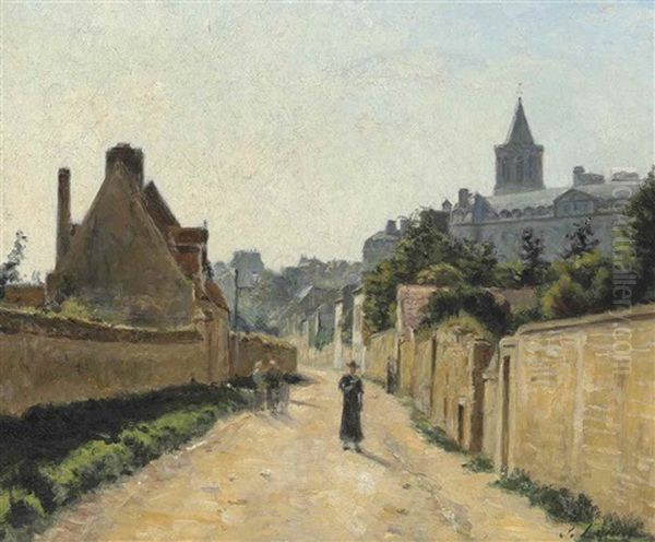 Caen. La Rue De Calix Oil Painting by Stanislas Lepine