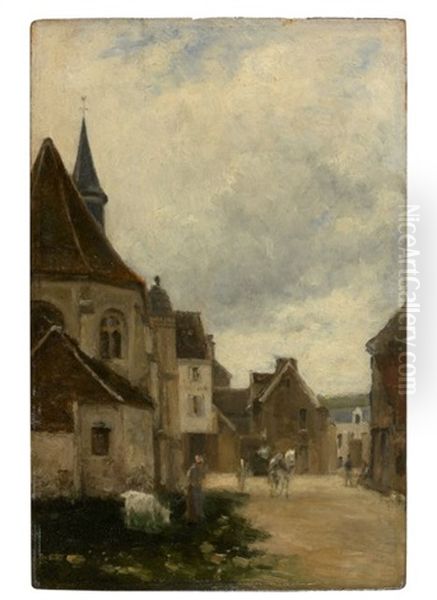 Rue De Village En Pays De Caux Oil Painting by Stanislas Lepine