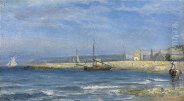 Le Port D'ouistreham Oil Painting by Stanislas Lepine