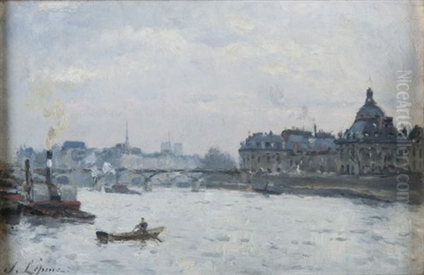 Le Pont Des Arts A Paris Oil Painting by Stanislas Lepine