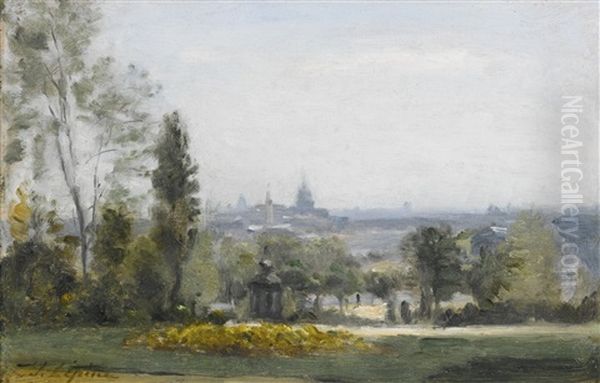 Le Parc Montsouris Oil Painting by Stanislas Lepine