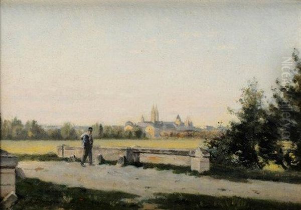 Environs De Chartres, Effets Du Matin Oil Painting by Stanislas Lepine