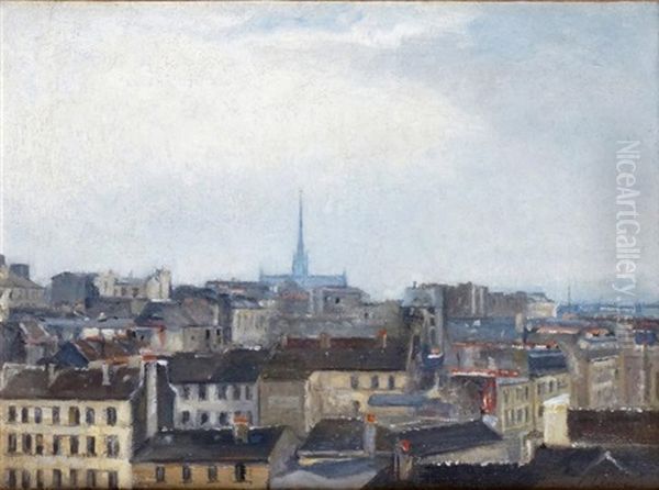 Vue De La Ville De Caen Oil Painting by Stanislas Lepine