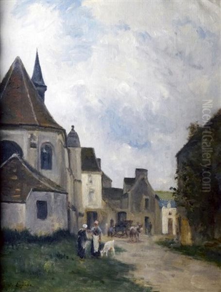 Rue De Village En Pays De Caux Oil Painting by Stanislas Lepine