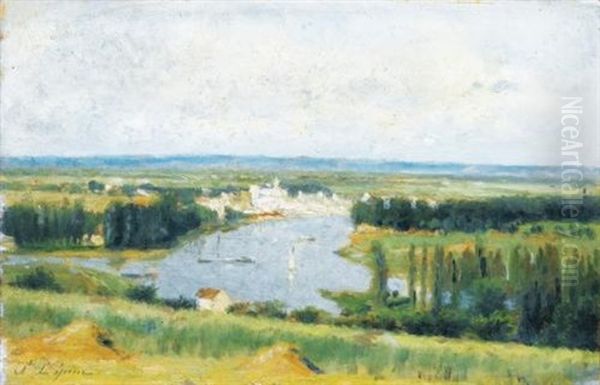 Le Confluent De La Seine Et De L'oise, Conflans Sainte-honorine Vu De Chanteloup Oil Painting by Stanislas Lepine