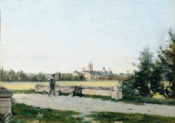 Les Environs De Chartres, Effet Du Matin Oil Painting by Stanislas Lepine