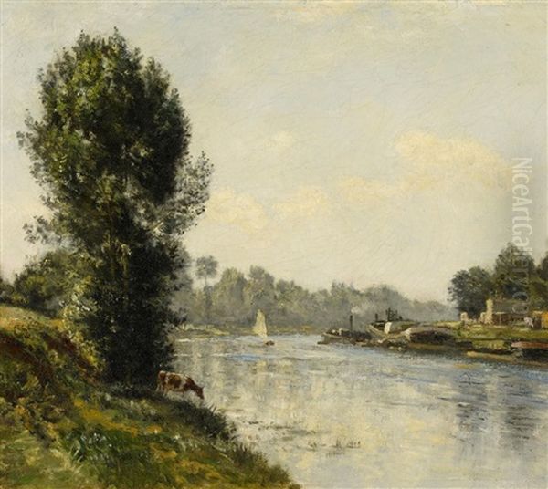 An Der Seine Oil Painting by Stanislas Lepine