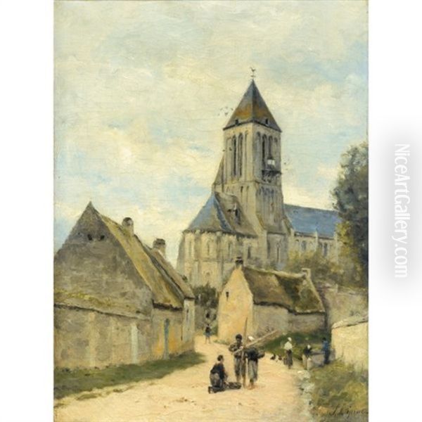 L'eglise Saint Samson A Ouistreham En Normandie Oil Painting by Stanislas Lepine