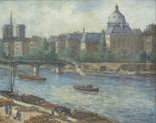 Paris Quais Oil Painting by Stanislas Lepine