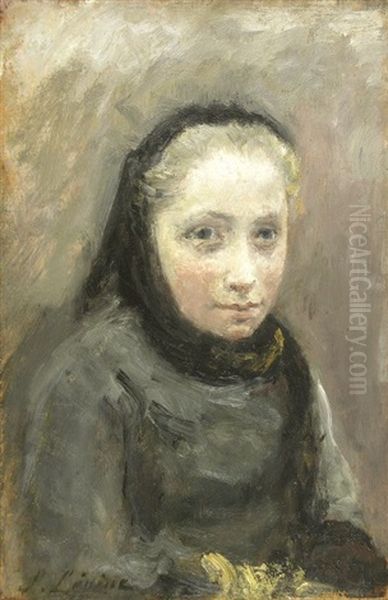 Marie-louise-odile Lepine En Buste Oil Painting by Stanislas Lepine