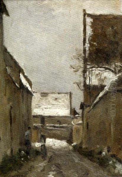 Rue En Hiver Oil Painting by Stanislas Lepine