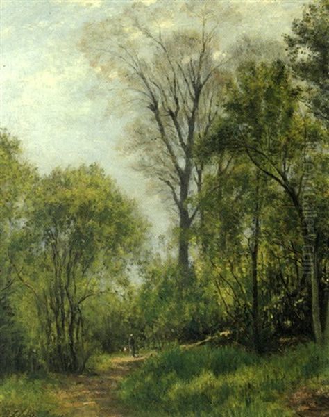 Chemin Boise Oil Painting by Stanislas Lepine