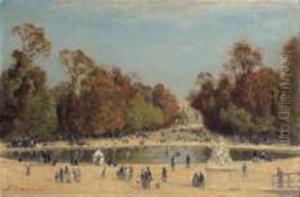 Le Bassin Des Tuileries Oil Painting by Stanislas Lepine