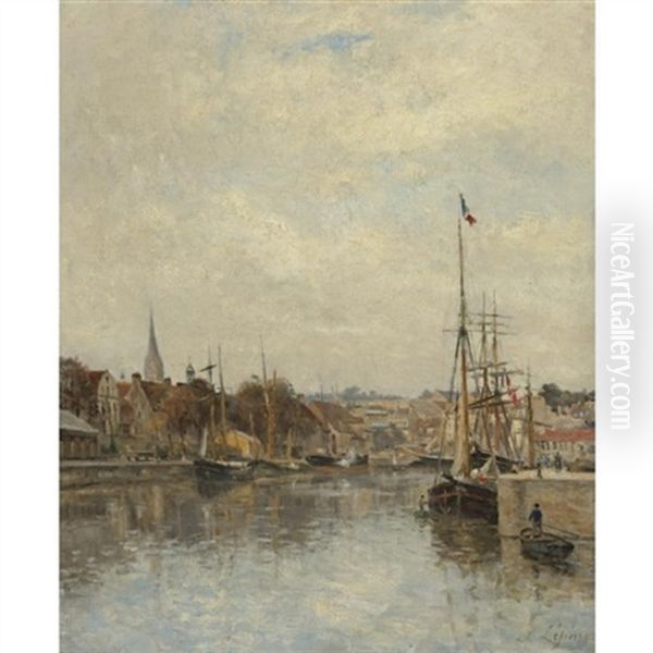 Caen, Le Bassin Saint-pierre Oil Painting by Stanislas Lepine